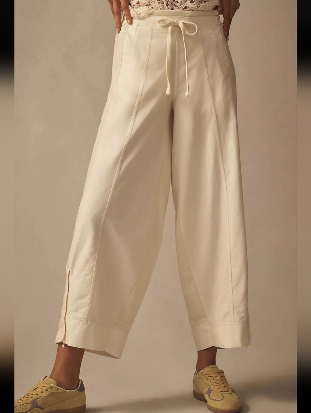 Daily Practice By Anthropologie Jesse Wide Leg In Ivory Pearl - Picture 3 of 16
